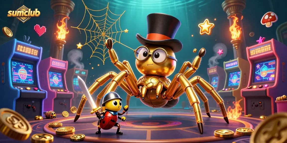 Experience the thrilling action at sumclub while the golden tarantula spins its captivating web!