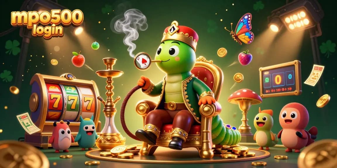 Experience secure and easy mpo500 login with a vibrant 3D casino illustration.