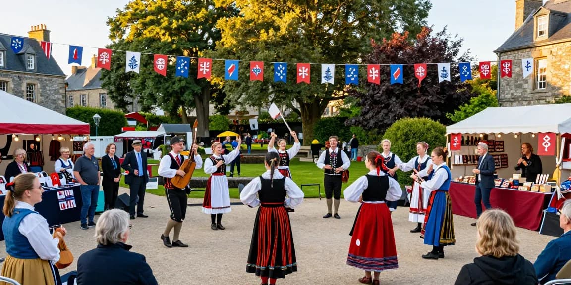 we88 PGSLOT cultural festival scene celebrating Breton heritage with vibrant performances and joyful attendees.