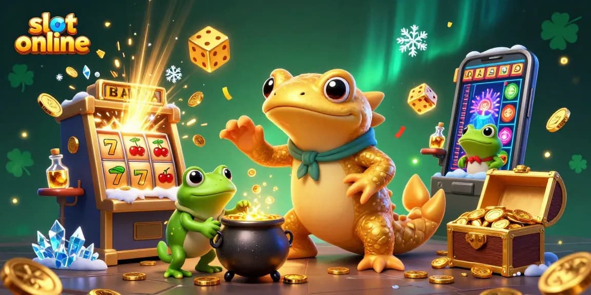 Spin the slots online with excitement in this vibrant, golden jackpot scene bursting with action.