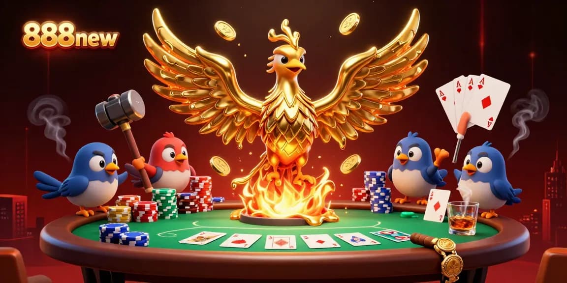Experience the thrilling world of poker at 888new with dynamic characters and vibrant casino elements.