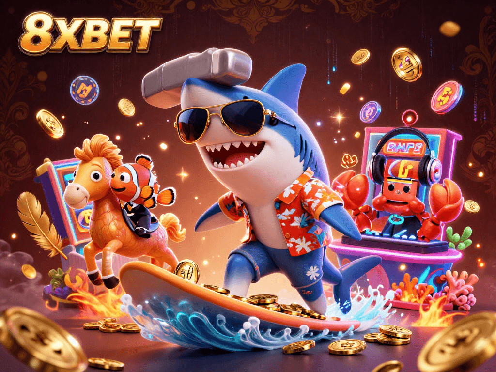 Experience exciting gameplay at 8XBET with thrilling casino adventures in a vibrant underwater scene.
