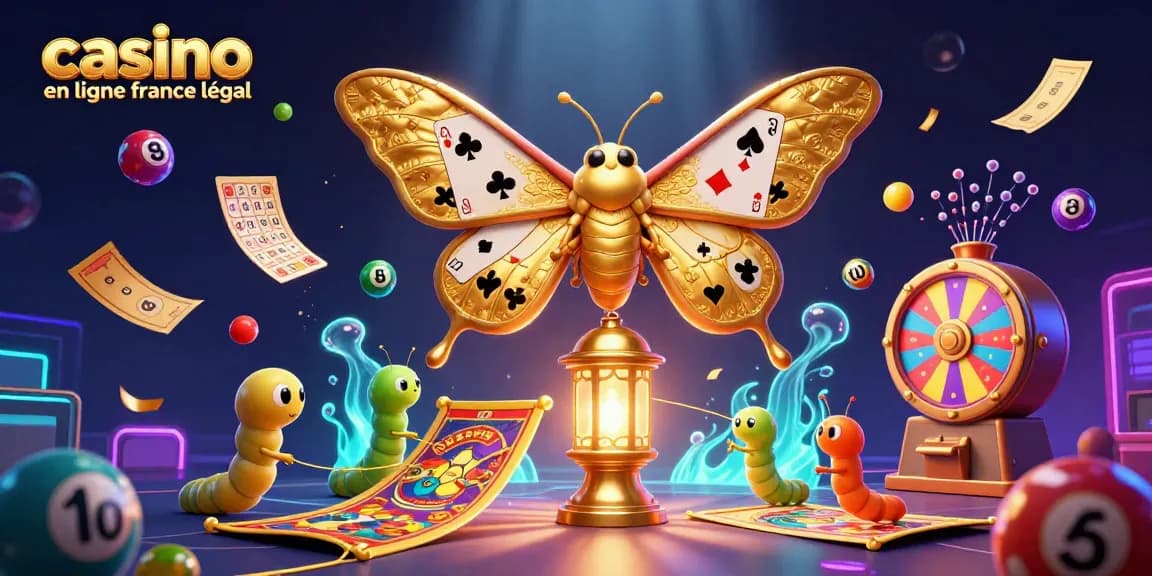 Illustration vibrante de casino en ligne en France légal avec une taupe majestueuse et des accessoires de jeu