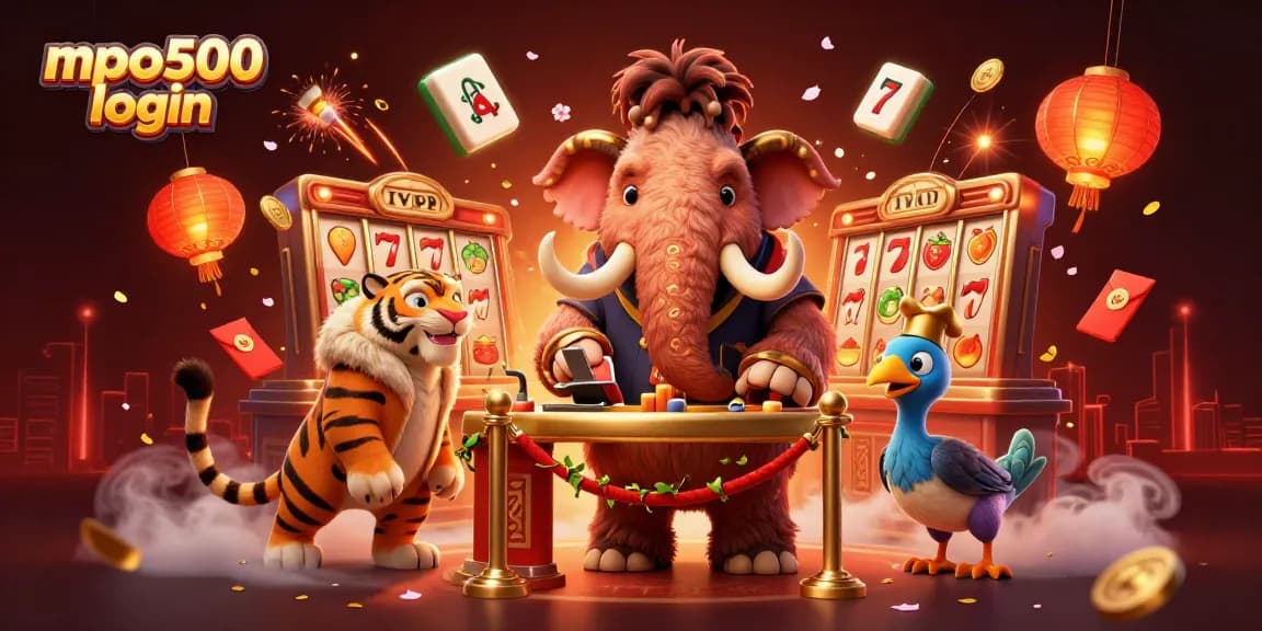 Experience the vibrant casino world with mpo500 login featuring a unique woolly mammoth bouncer.