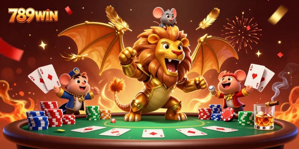 Bet on big wins with 789WIN at a vibrant poker table featuring a magical scene.