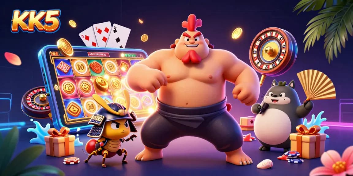 Experience thrilling gameplay with KK5, lively casino characters and exciting slot action!