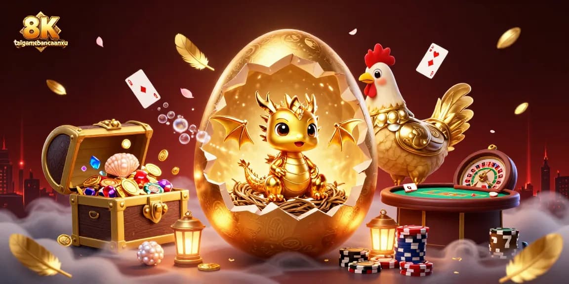 Engage with the exciting taigamebancaanxu experience featuring a golden dragon amidst poker chips.