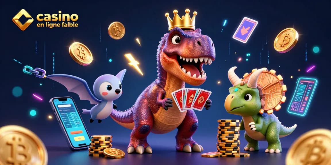 Gagnez avec un casino en ligne fiable en profitant d'une illustration dynamique de jeux de cartes et de jetons en or.