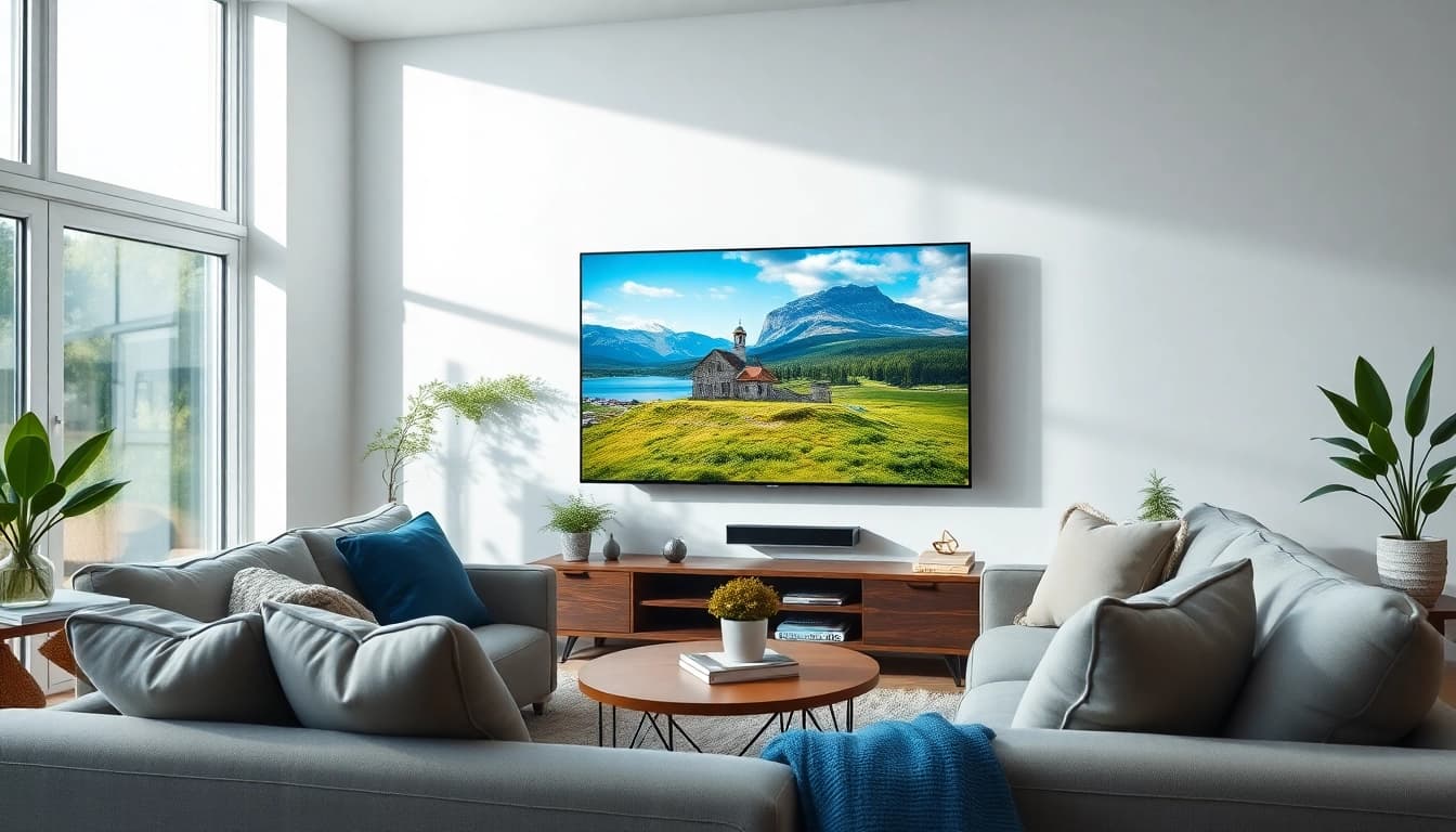 Enjoying IPTV Sweden while relaxing in a cozy living room with modern decor.