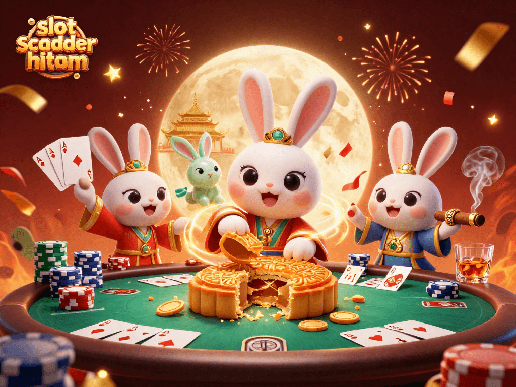 Spin to win in slot scatter hitam with vibrant 3D lunar casino scene filled with fortune!