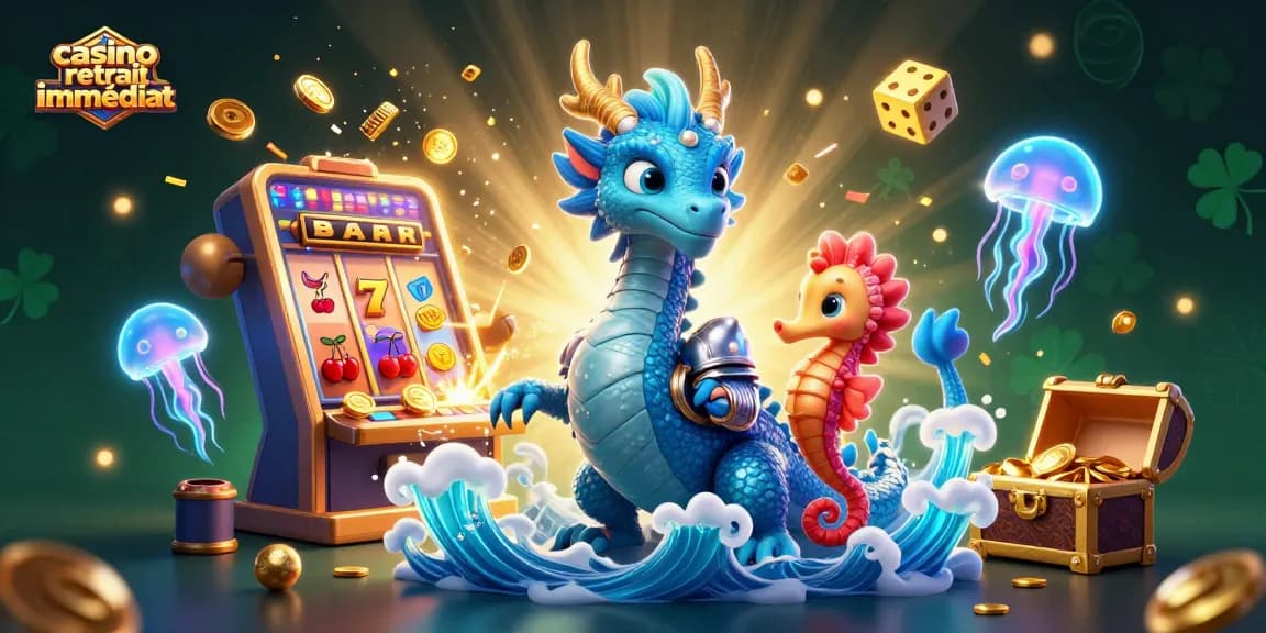 Bien vivre l'expérience casino retrait immédiat avec un dragon aquatique et des créatures marines.