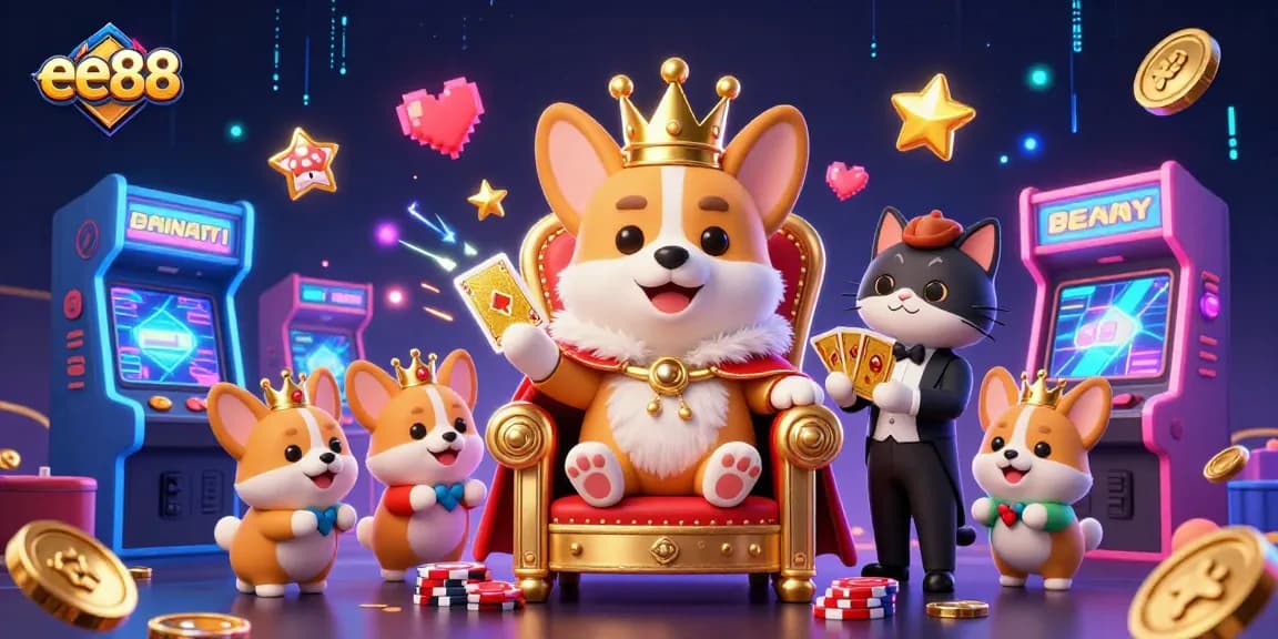 Experience thrilling gaming with ee88's vibrant casino illustration showcasing excitement and wealth.