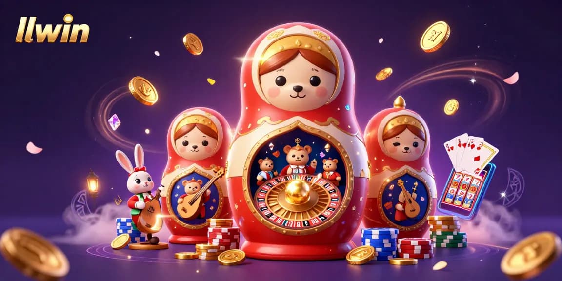 Experience exciting games and wins at llwin with vibrant casino-themed 3D illustration.