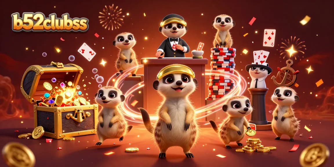 Experience thrilling gaming at b52clubss with lively meerkats running a vibrant casino operation.