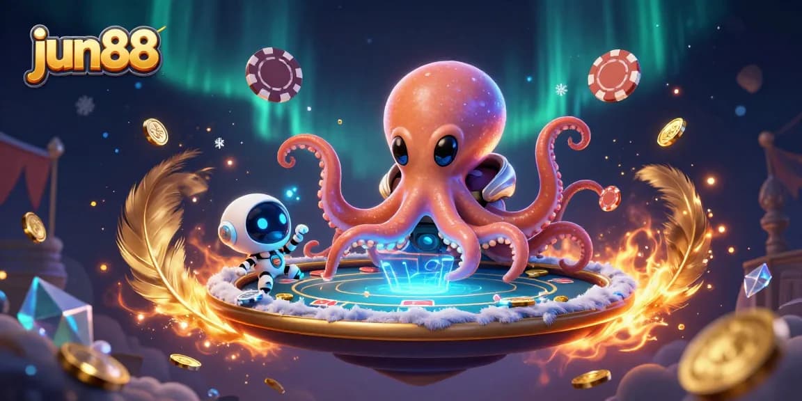 Experience thrilling gaming with jun88's innovative alien-themed poker scene, featuring unique characters and dynamic elements.