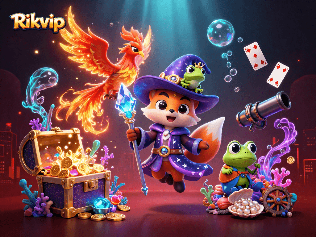 Experience the thrill of winning with Rikvip's magical gaming journey in a vibrant casino world.