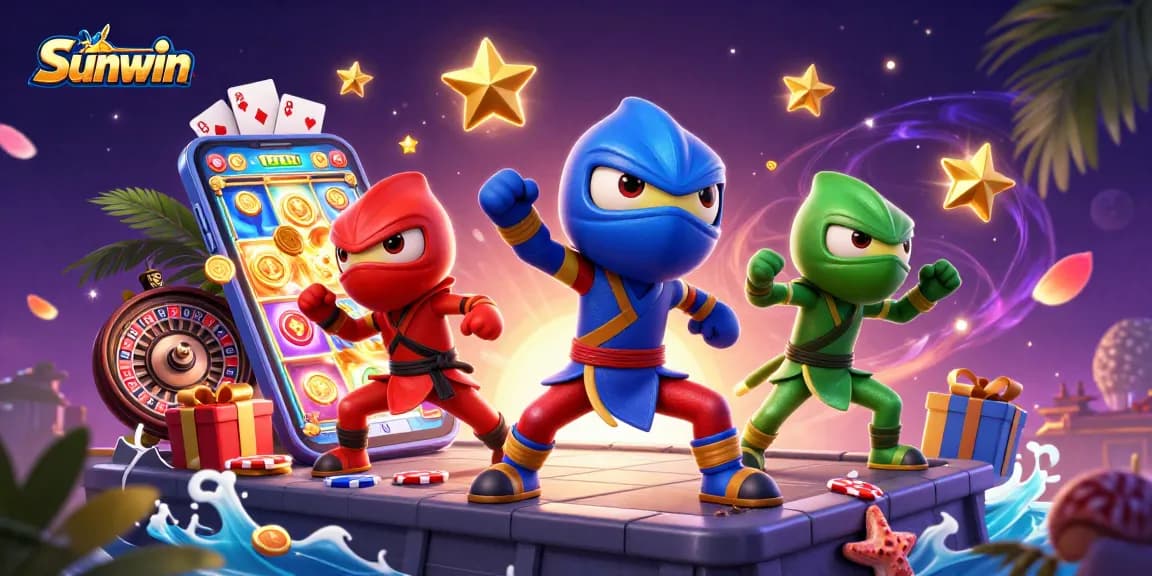 Engage with Sunwin's exciting gaming environment featuring our colorful chameleon ninjas.