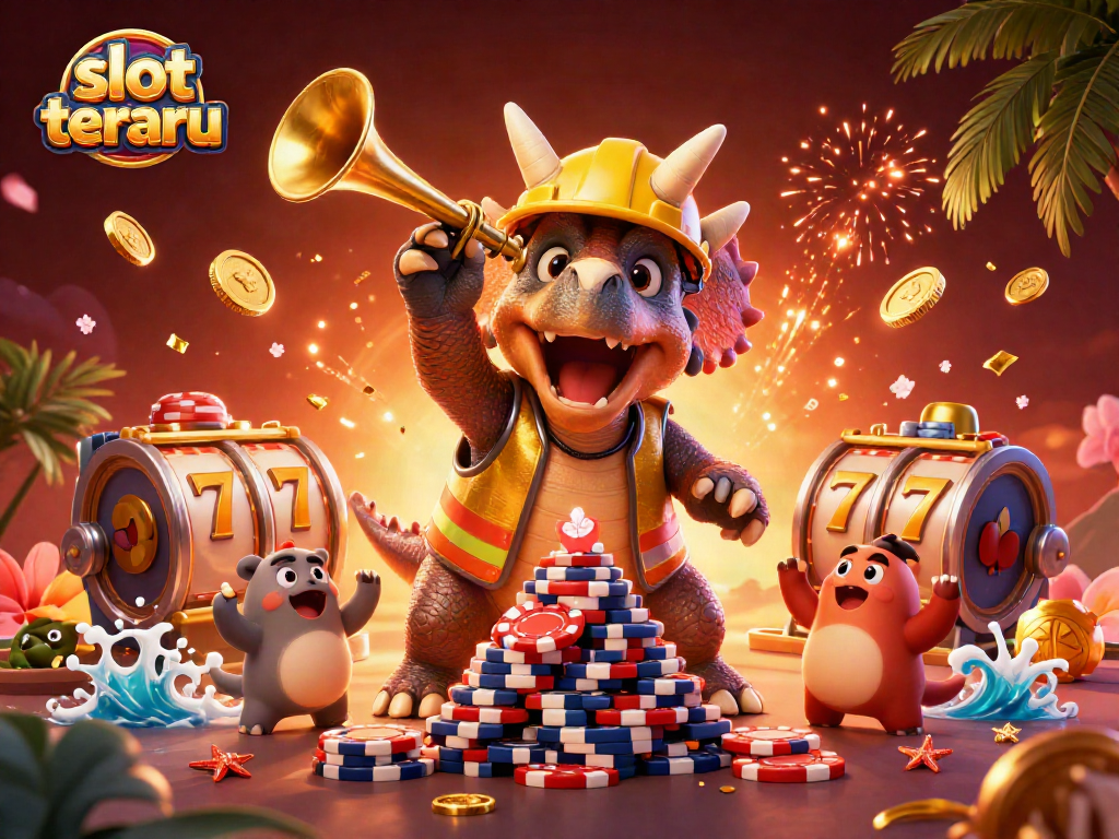 Celebrate winning strategies with slot terbaru in a vibrant 3D casino scene filled with excitement.