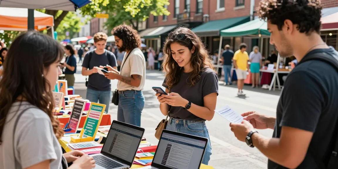 People connecting through BedPersonal's local classifieds in a vibrant marketplace.