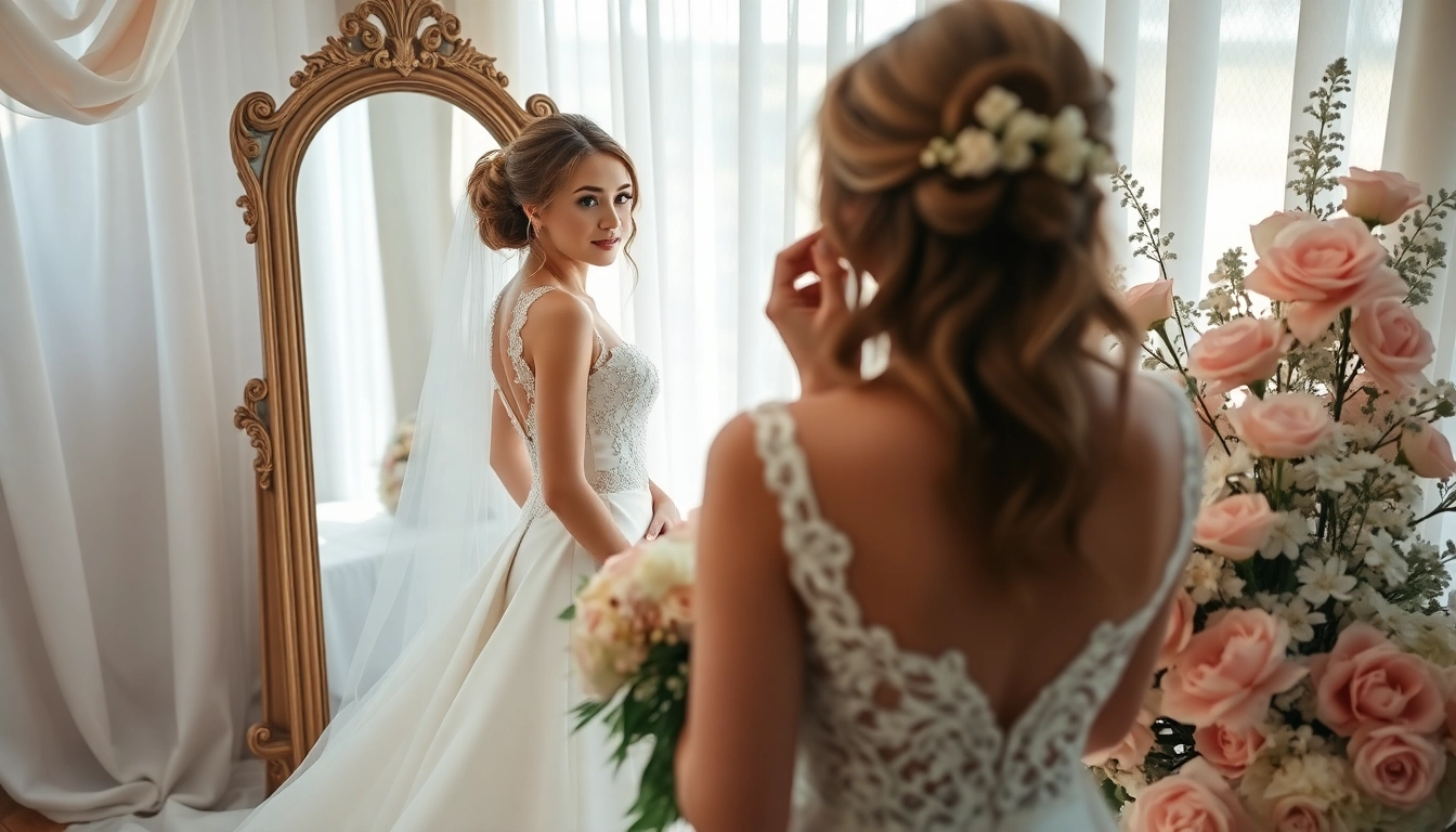 Bridal styling in an elegant setting with a bride preparing for her big day.