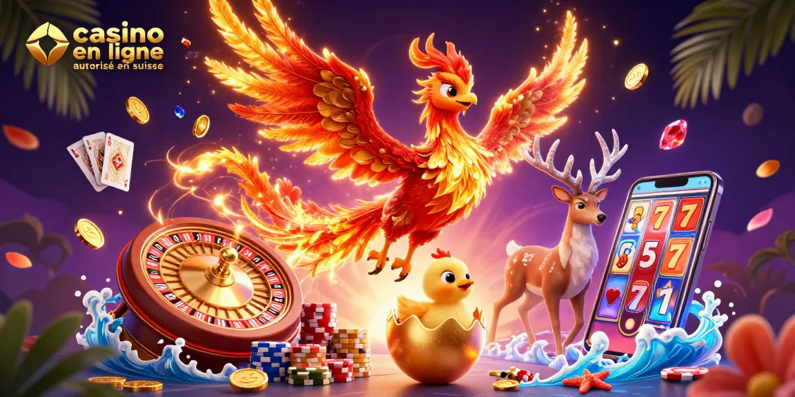 Plonger dans le monde du casino en ligne autorisé en suisse avec des personnages emblématiques et des éléments de jeu richement illustrés.