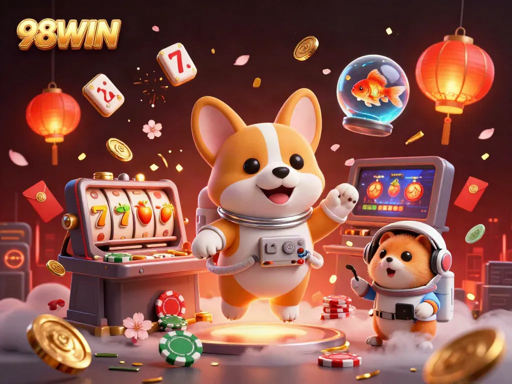 Experience exciting gaming moments with 98WIN in a vibrant space casino.