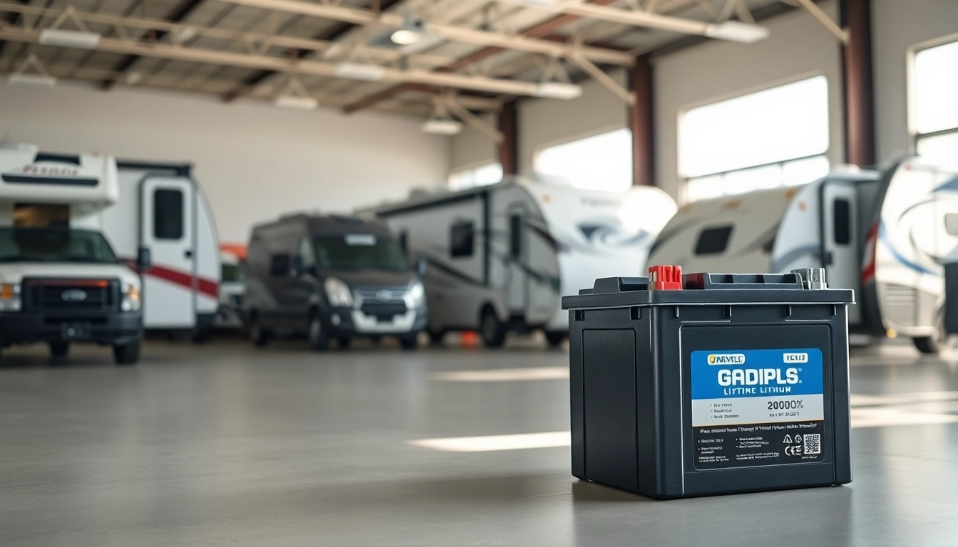 Showcase of lithium RV batteries highlighting their advanced features and design.