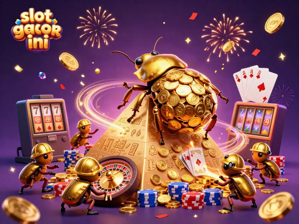 Experience the excitement of slot gacor malma ini with dazzling casino symbols and golden coins in a dynamic 3D scene.