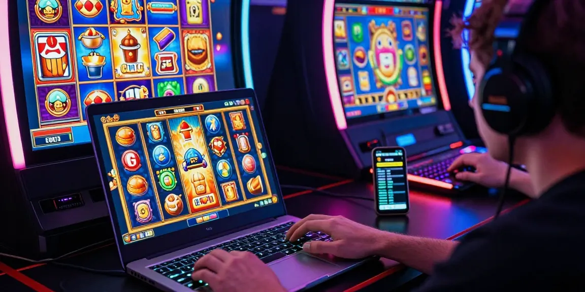 Pengalaman bermain slot88 yang seru dengan set up gaming modern dan mesin slot berwarna-warni.