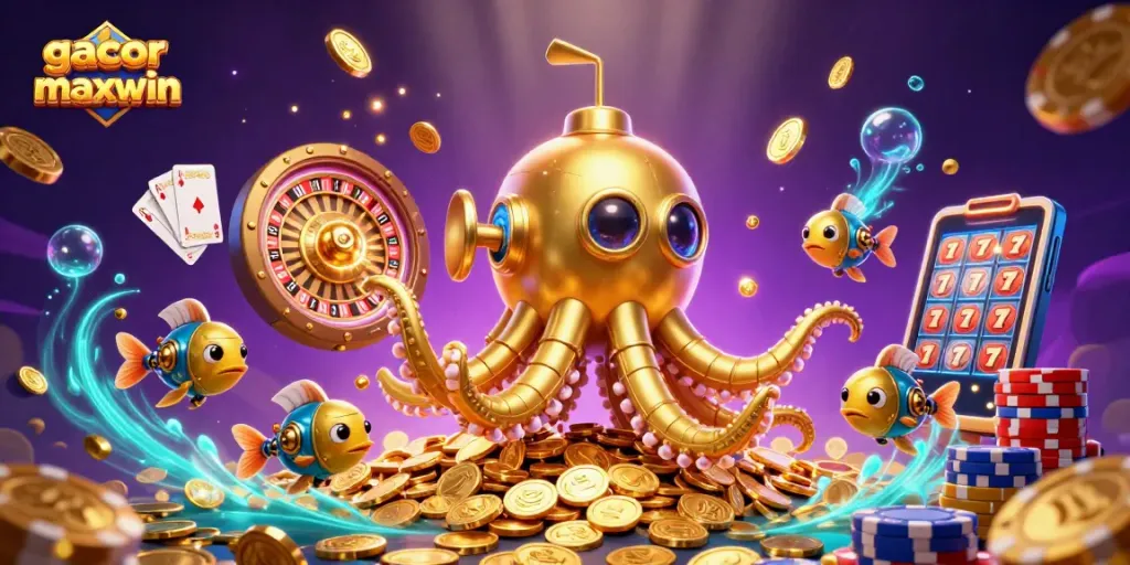 Slot gacor maxwin dengan kraken emas dan koin berkilau siap memberikan pengalaman bermain masa depan.