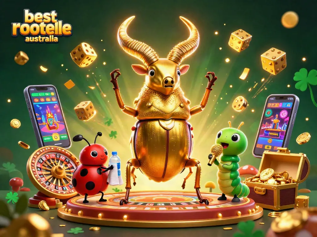 Experience the excitement of the best online roulette Australia with colorful roulette wheels and golden chips!