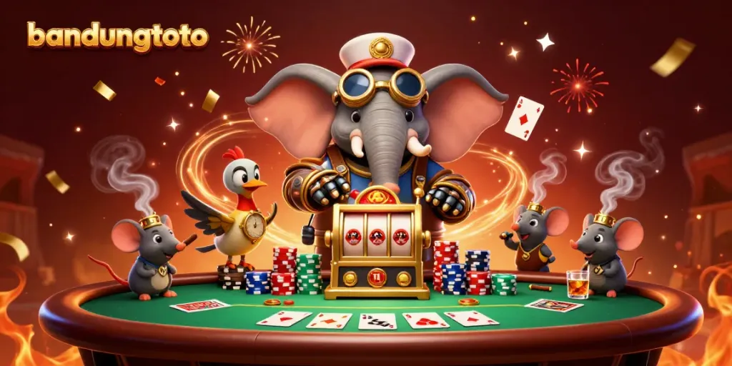 Experience thrilling wins at Bandungtoto with our enchanting steampunk casino scene.