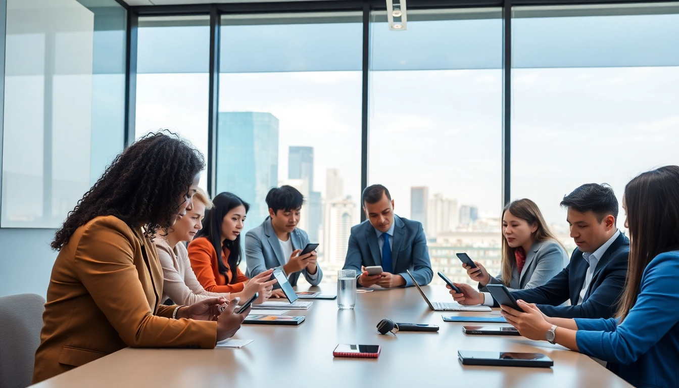 Compare Vodafone vs O2 business mobile features and services in a professional meeting setting.