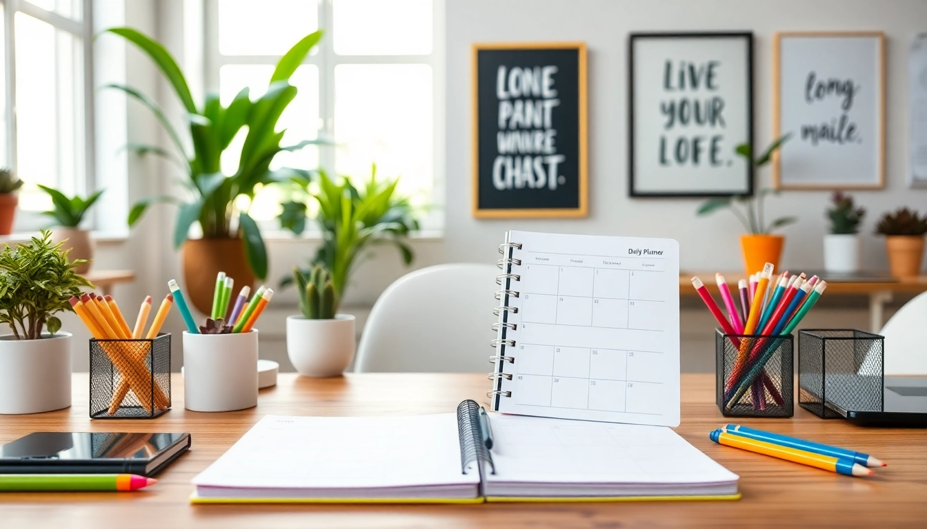 Plan Your Way, Instantly with an organized desk setup featuring a planner and motivational decor.