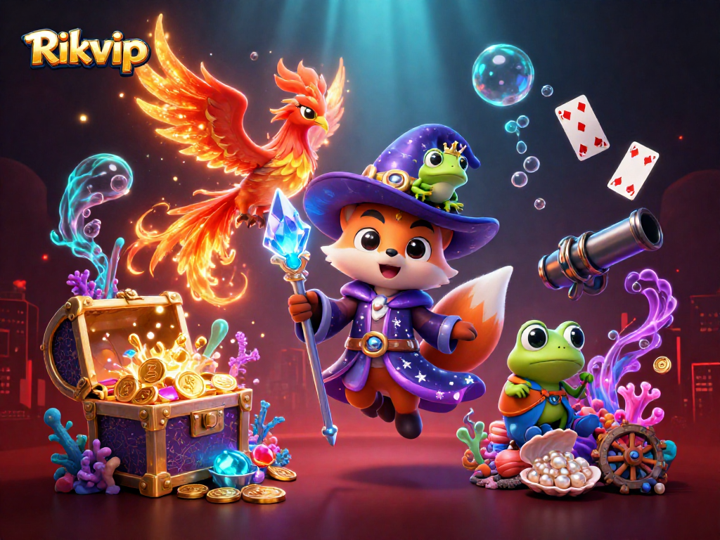 Experience the thrill of winning with Rikvip's magical gaming journey in a vibrant casino world.
