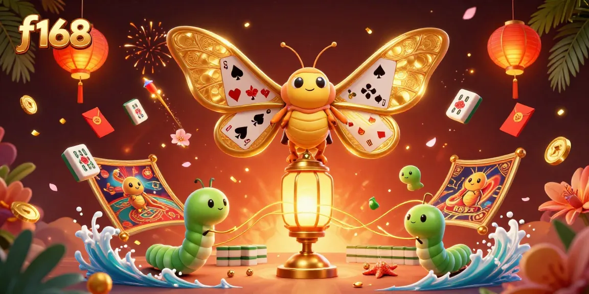 Engage with vibrant f168 gaming scenes featuring the majestic atlas moth and golden casino elements.