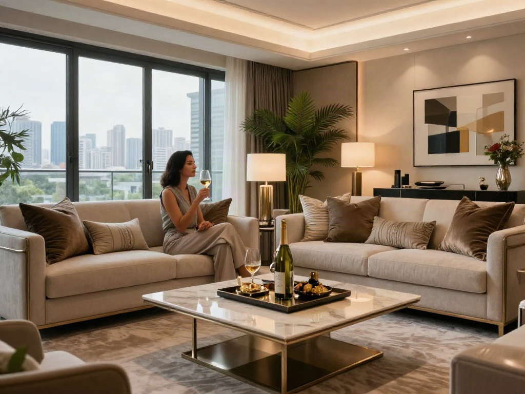 Interior mewah dengan desain elegan dan suasana nyaman, menampilkan luxury111 yang menarik.